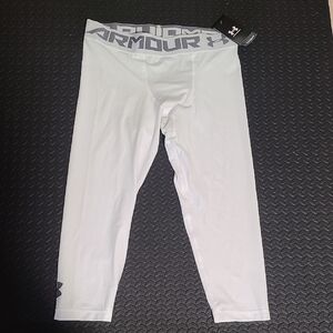 Under Armour Mens White Compression 3/4 Leggings sz XL NWT Sports Active